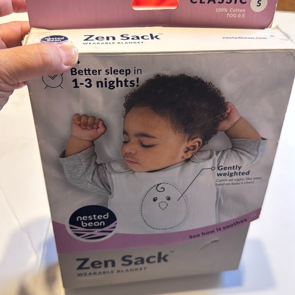 EUC Nested Bean Zen Sack-Size Small 0-6 Months- 100% Cotton- TOG- .5